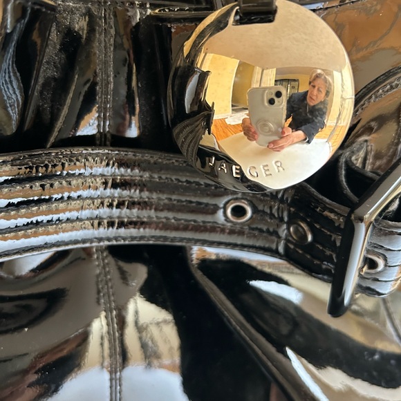 Jaeger Black Faux Patent Tote Bag - Picture 2 of 6